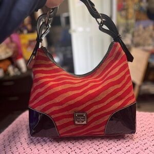 🔥 Dooney & Bourke Nikki Red Orange Animal
 Stripe Canvas. 🔥